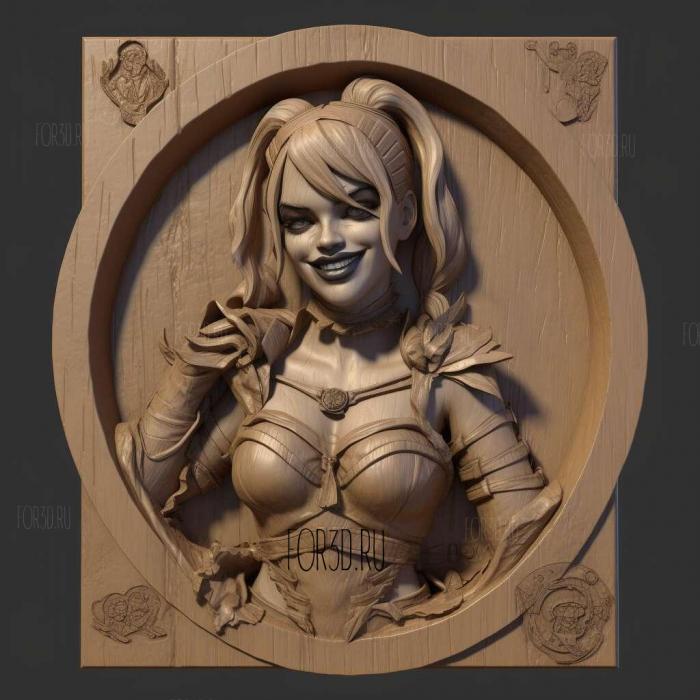 Harley Quinn 1 stl model for CNC